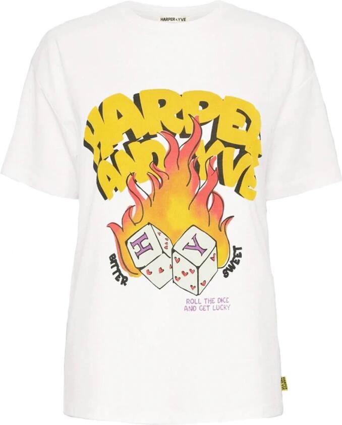 HARPER & YVE Dames Tops & T-shirts Rollthedice-ss Wit - Foto 4