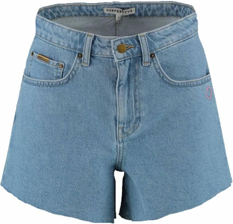 HARPER & YVE high waist wide fit short HARPER light blue denim - Foto 4