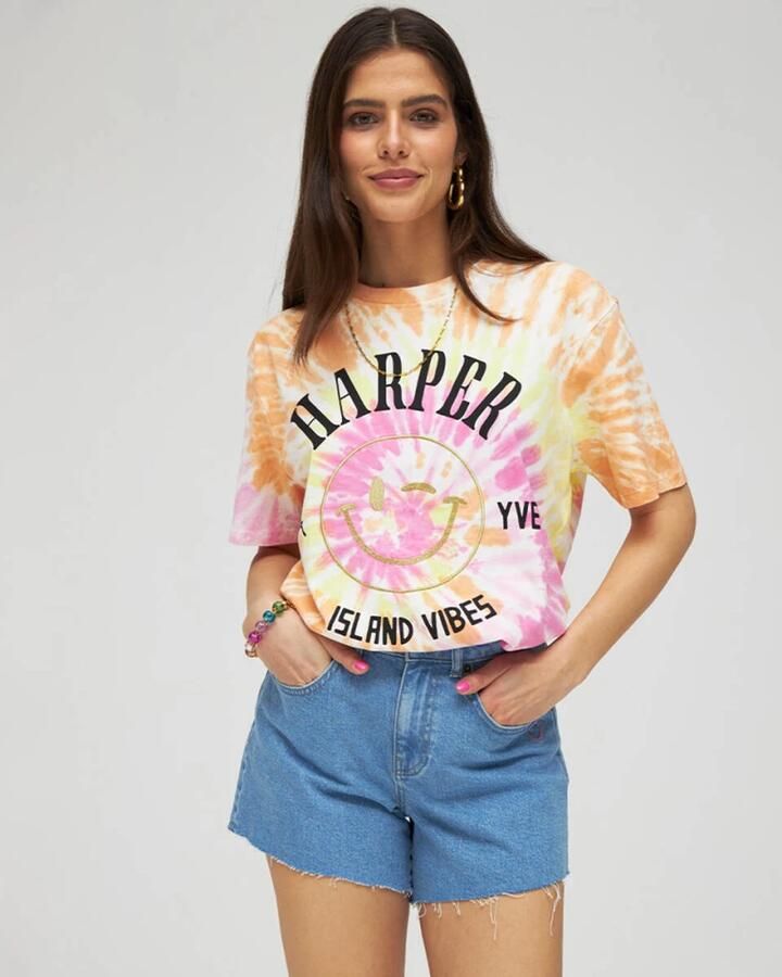 HARPER & YVE high waist wide fit short HARPER light blue denim