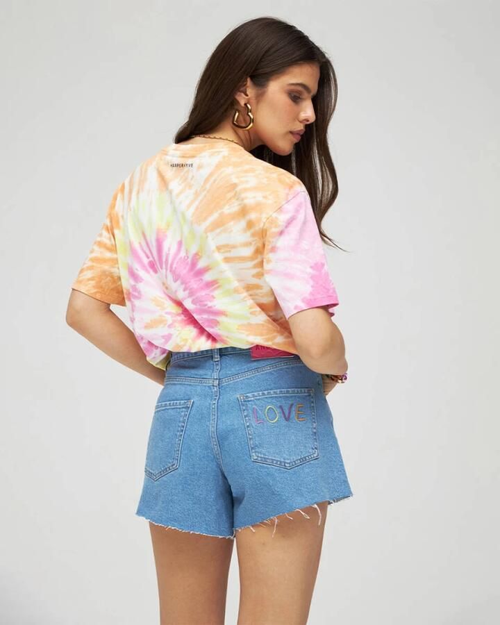 HARPER & YVE high waist wide fit short HARPER light blue denim - Foto 2