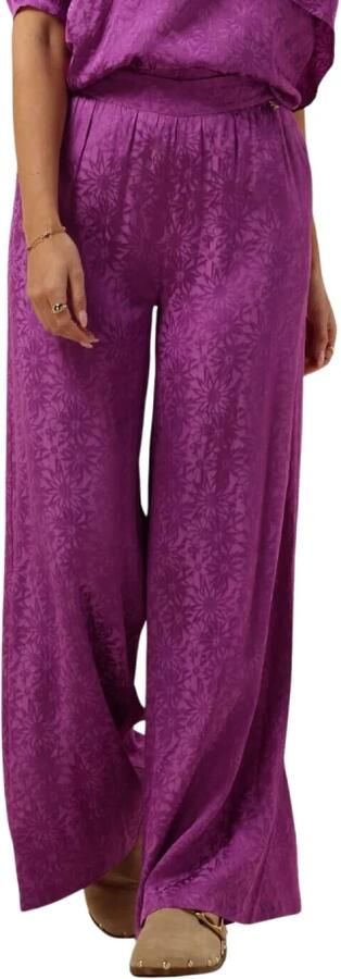 HARPER & YVE gebloemde satijnen high waist wide leg pantalon ROSIE paars - Foto 3
