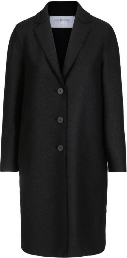 Harris Wharf London Zwarte enkellange overjas voor vrouwen Zwart Dames