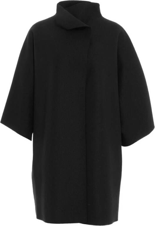 Harris Wharf London Zwarte Oversized Cape Jas Black Dames
