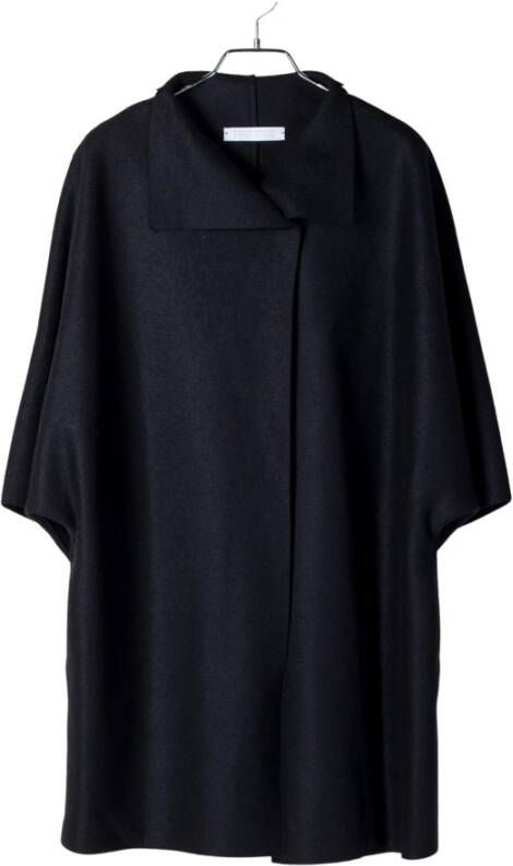 Harris Wharf London Gebreide Wol Kimono Cape Black Dames
