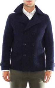 Harris Wharf London Single-Breasted Coats Blauw Heren