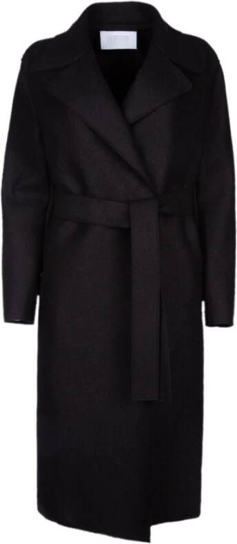 Harris Wharf London Stijlvolle Cappotto Jas Zwart Dames