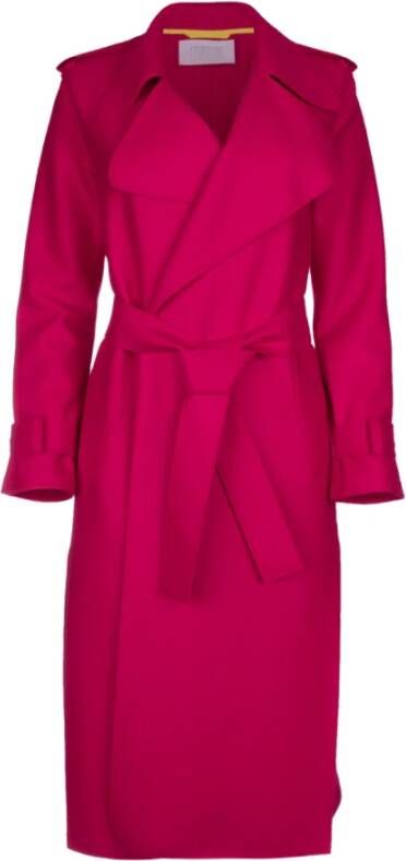 Harris Wharf London Stijlvolle Trenchcoat voor Vrouwen Roze Dames