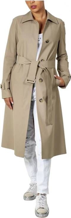 Harris Wharf London Stijlvolle Waterdichte Trenchcoat voor Vrouwen Beige Dames