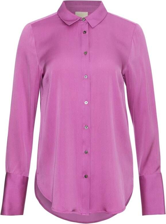 Heartmade Klassieke Zijden Blouse Roze Dames