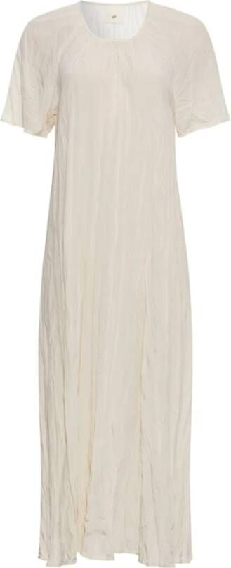 Heartmade Luxe Zijden Maxi Jurk Beige Dames