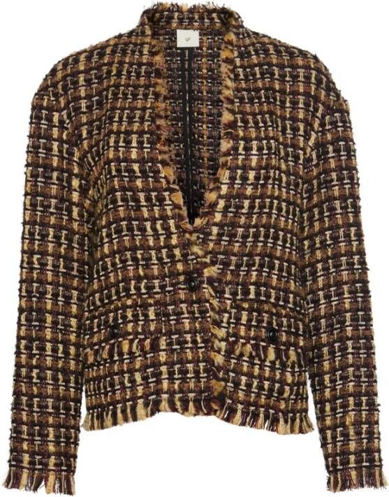 Heartmade Stijlvolle Bouclé Jas Zwart Dames