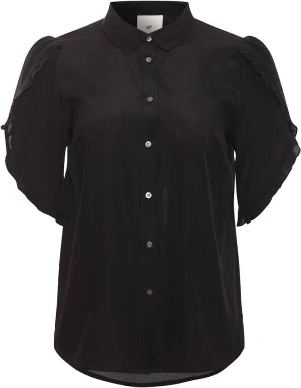Heartmade Talia Korte Mouw Shirt Klassieke Elegantie Zwart Dames