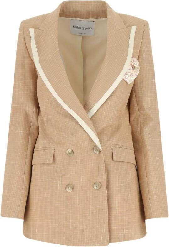 Hebe Studio Blazerjas Beige Dames