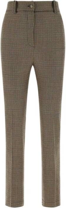 Hebe Studio Geborduurde wollen broek Bruin Dames