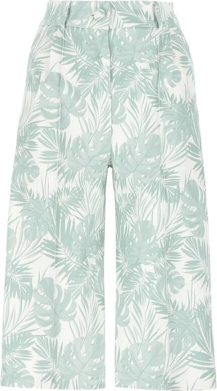 Hebe Studio Wide Trousers Groen Dames