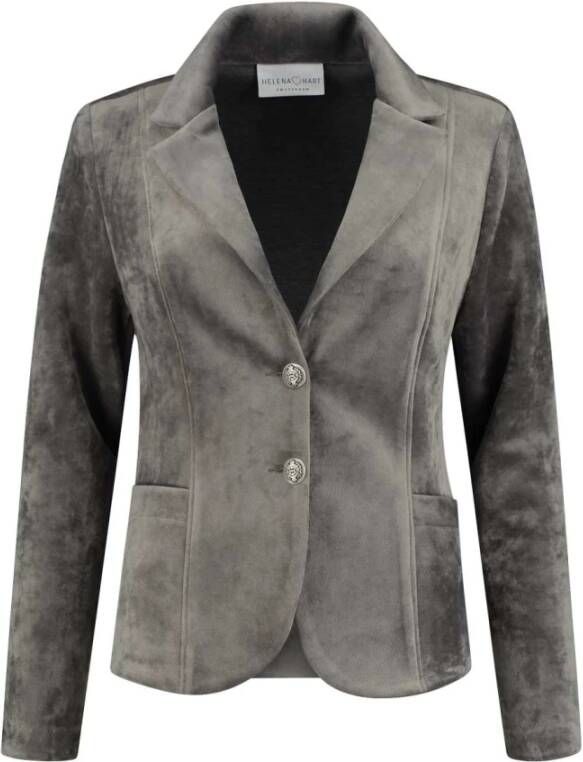 Helena Hart blazer velvet kort 7324 grijs Dames