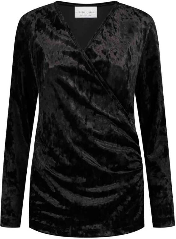 Helena Hart Overslag top velvet Zwart Dames