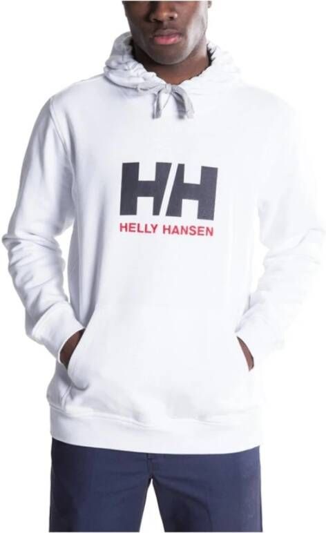 Helly Hansen Katoenen Hoodie met Logo Illustratie White