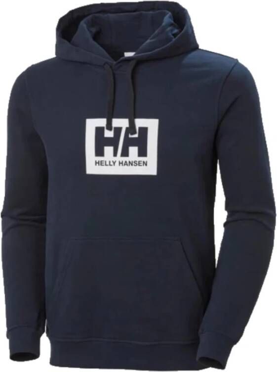Helly Hansen Zachte biologisch katoenen hoodie met geborstelde fleece voering Blue Heren