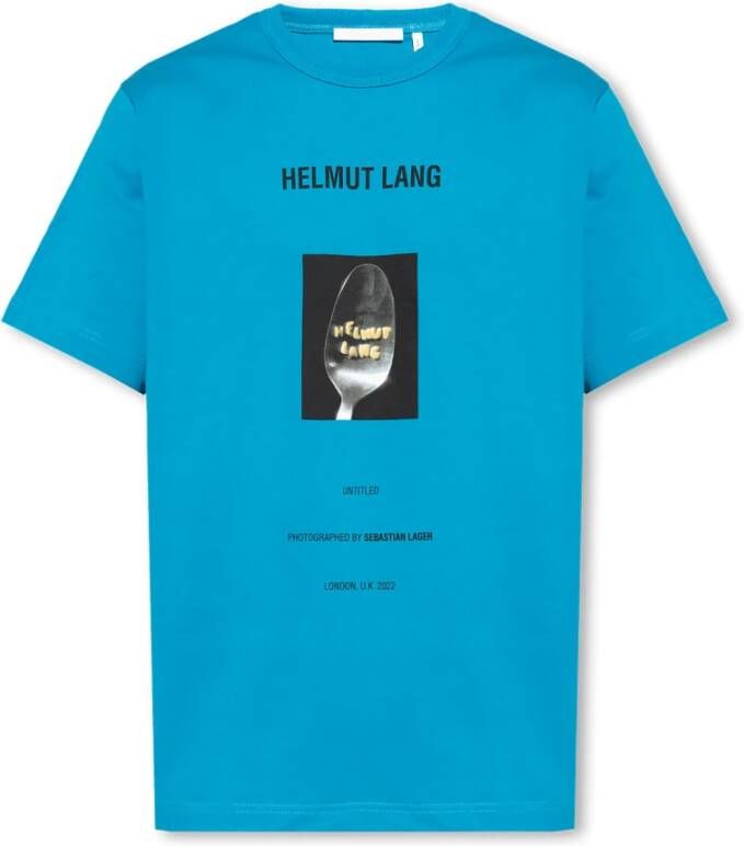 Helmut Lang Bedrukt T-shirt Blauw Heren