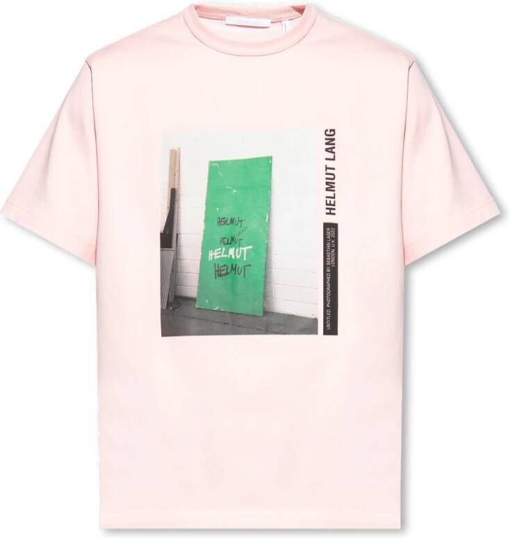 Helmut Lang Bedrukt T-shirt Roze Heren