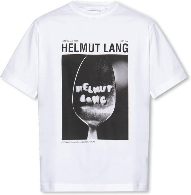 Helmut Lang Bedrukt T-shirt White Heren