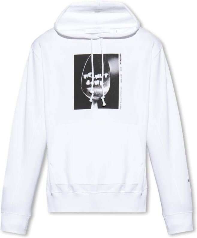 Helmut Lang Bedrukte hoodie White Heren