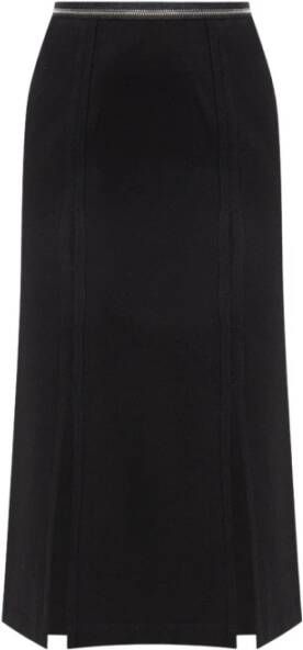 Helmut Lang Elegant Front-Slit Skirt Black Dames