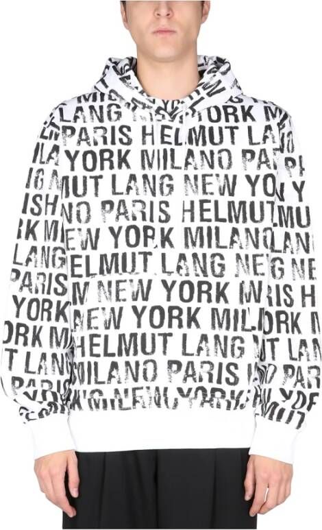 Helmut Lang Sweatshirt met overal in logo print Wit Heren
