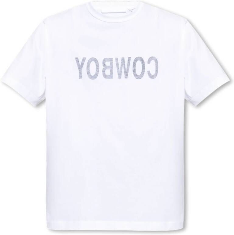 Helmut Lang T-shirt met logo White Heren