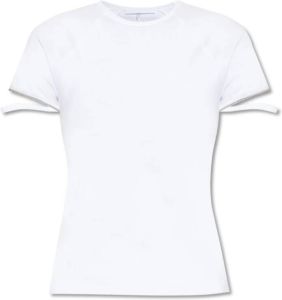 Helmut Lang Zip Cuff Baby T-Shirt Wit Dames