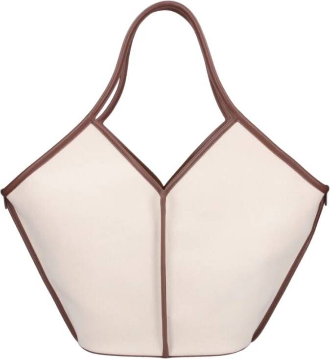 Hereu Bruine Leren Tassen met Strik-Top Brown Dames