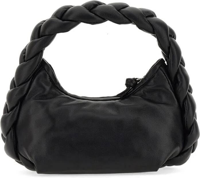 Hereu Zwarte nappa lederen mini espiga handtas Zwart Dames