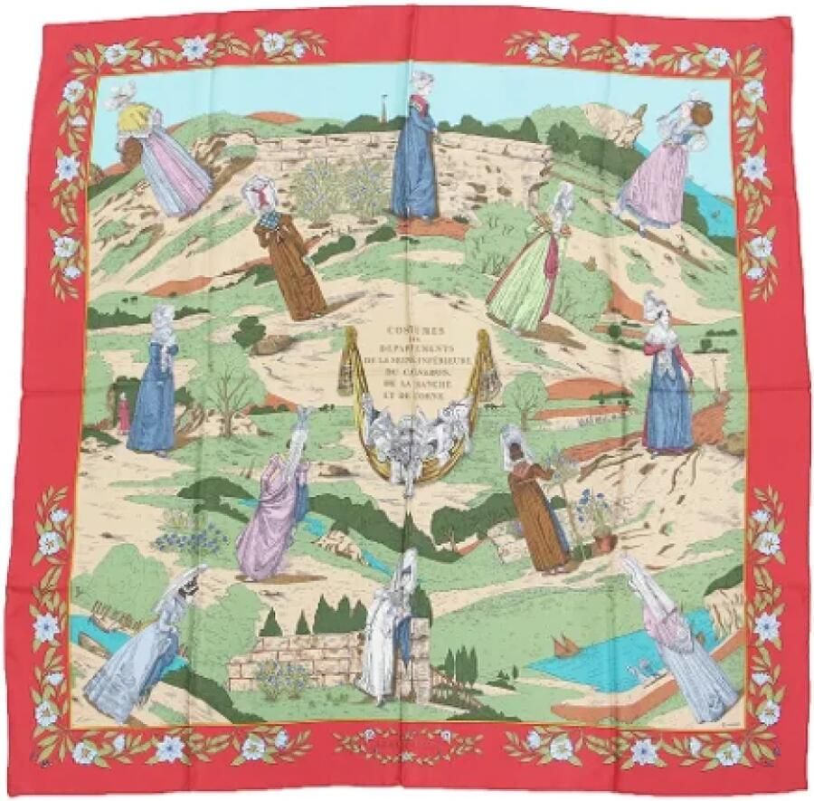 Hermès Vintage Pre-owned Silk scarves Red Dames