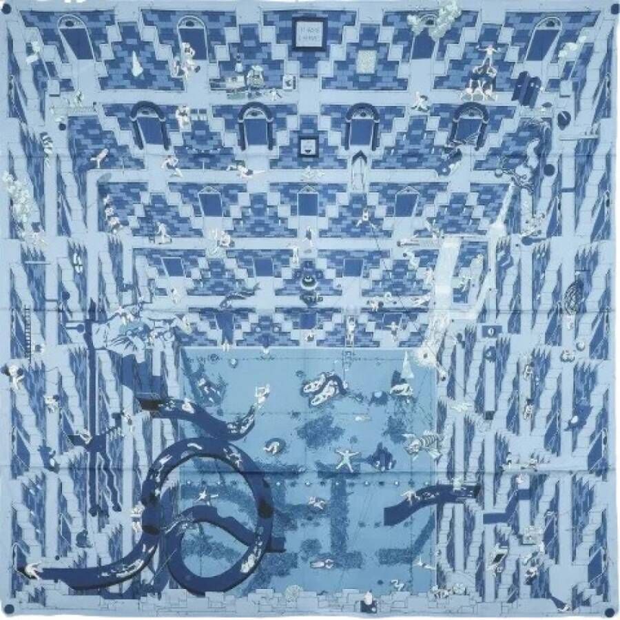 Hermès Vintage Gebruikte sjaal Blauw Dames