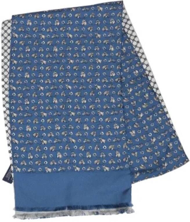 Hermès Vintage Gebruikte sjaal Blauw Dames