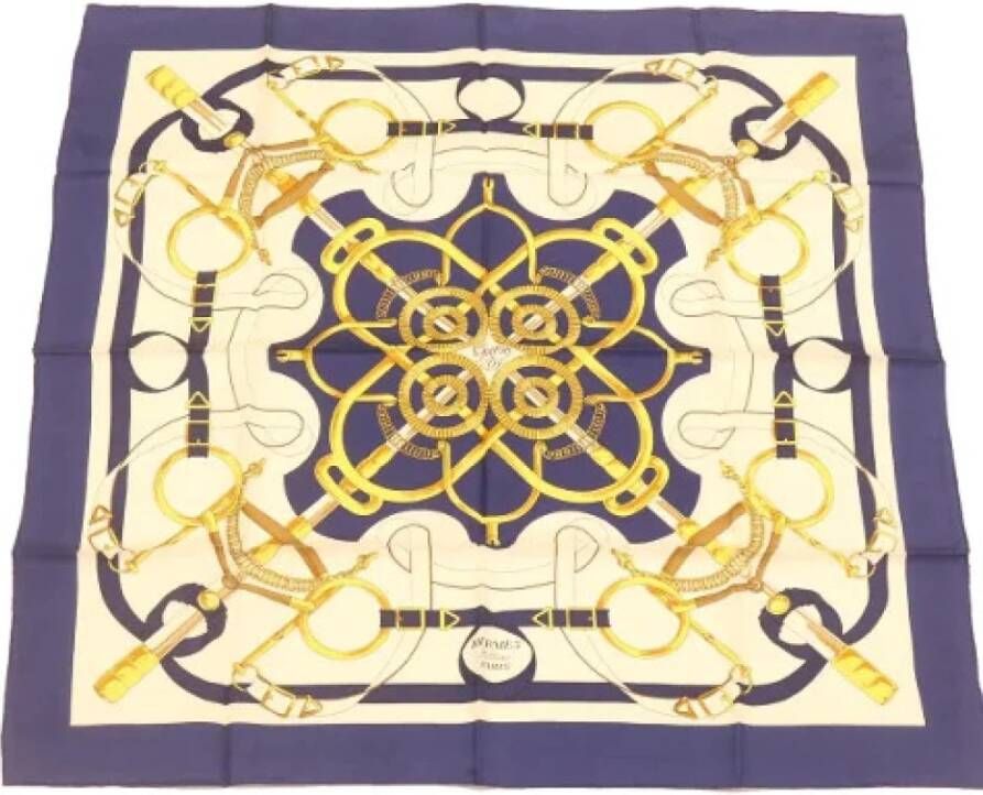 Hermès Vintage Gebruikte sjaal Blauw Dames