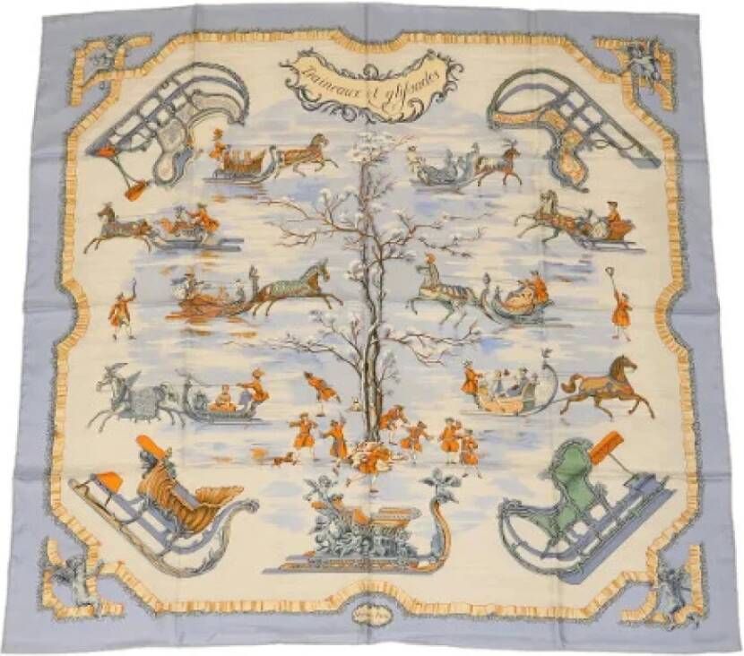 Hermès Vintage Gebruikte sjaal Blauw Dames