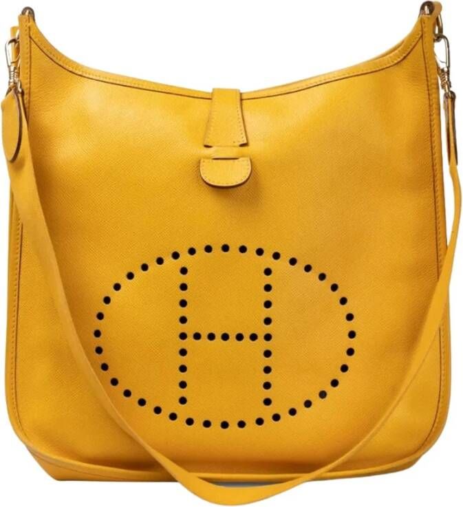 Hermès Vintage HERMÃ_x0088_S Epsom Evelyne GM Bag Geel Dames