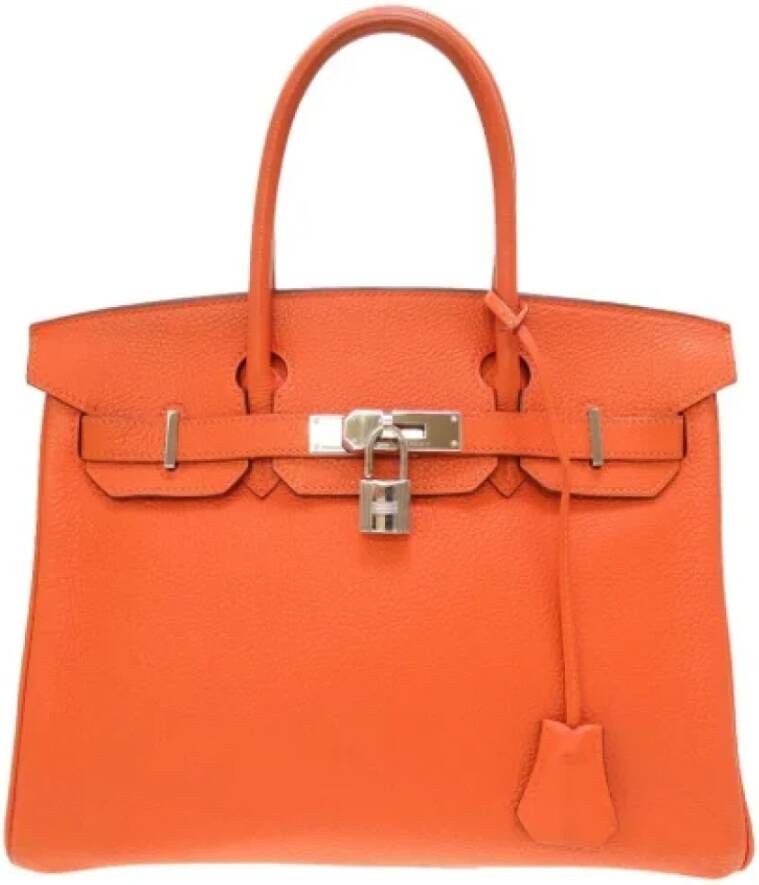 Hermès Vintage Pre-owned Leather handbags Oranje Dames