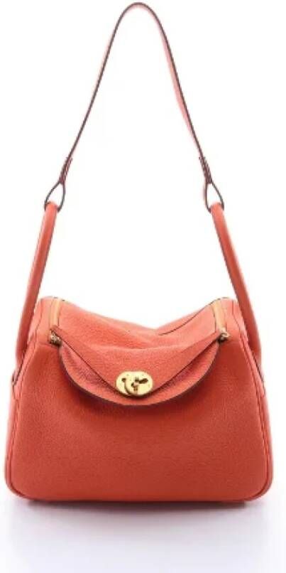 Hermès Vintage Pre-owned Leather handbags Oranje Dames