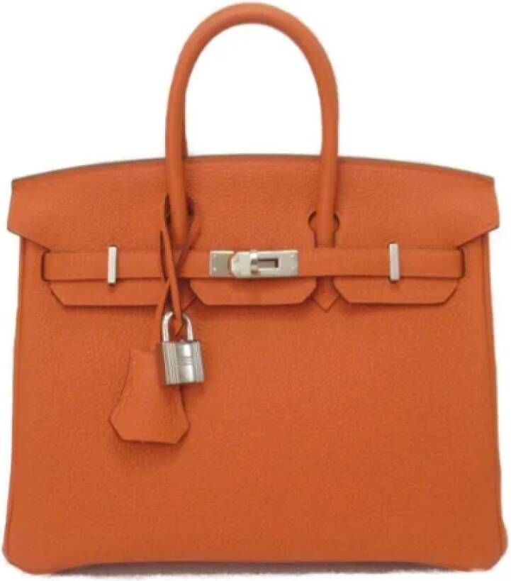 Hermès Vintage Pre-owned Leather handbags Oranje Dames