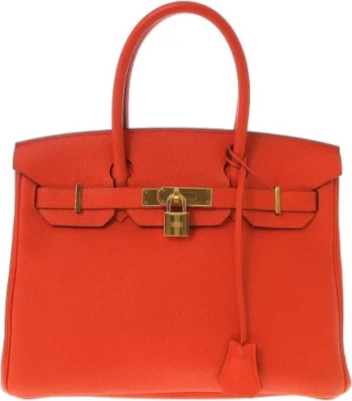 Hermès Vintage Pre-owned Leather handbags Oranje Dames