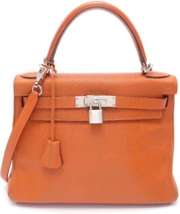 Hermès Vintage Pre-owned Leather handbags Oranje Dames