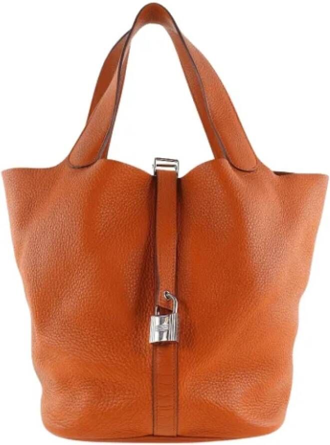 Hermès Vintage Pre-owned Leather handbags Oranje Dames