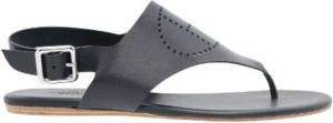 Hermès Vintage Pre-owned Leather sandals Zwart Dames