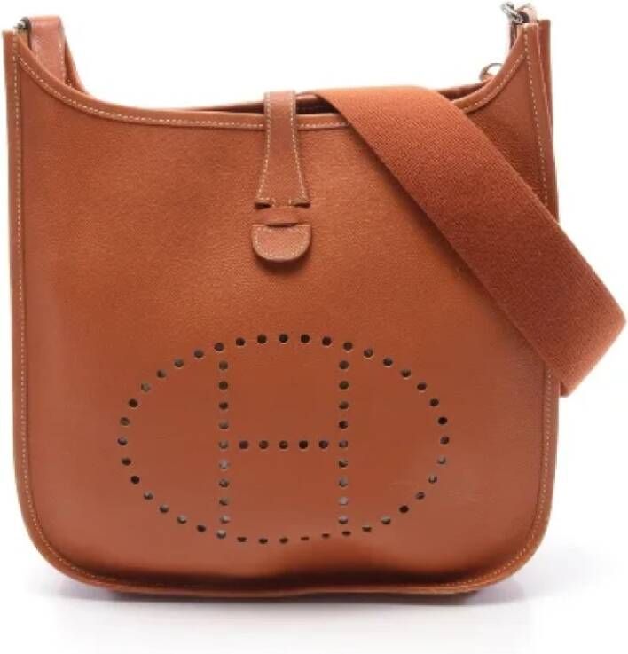 Hermès Vintage Pre-owned Leather shoulder-bags Bruin Dames