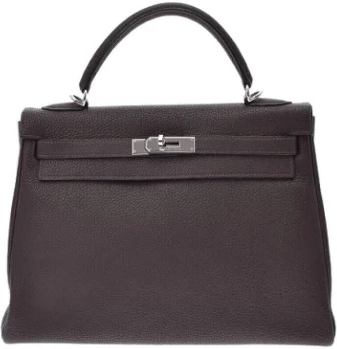 Hermès Vintage Pre-owned Leather shoulder-bags Bruin Dames