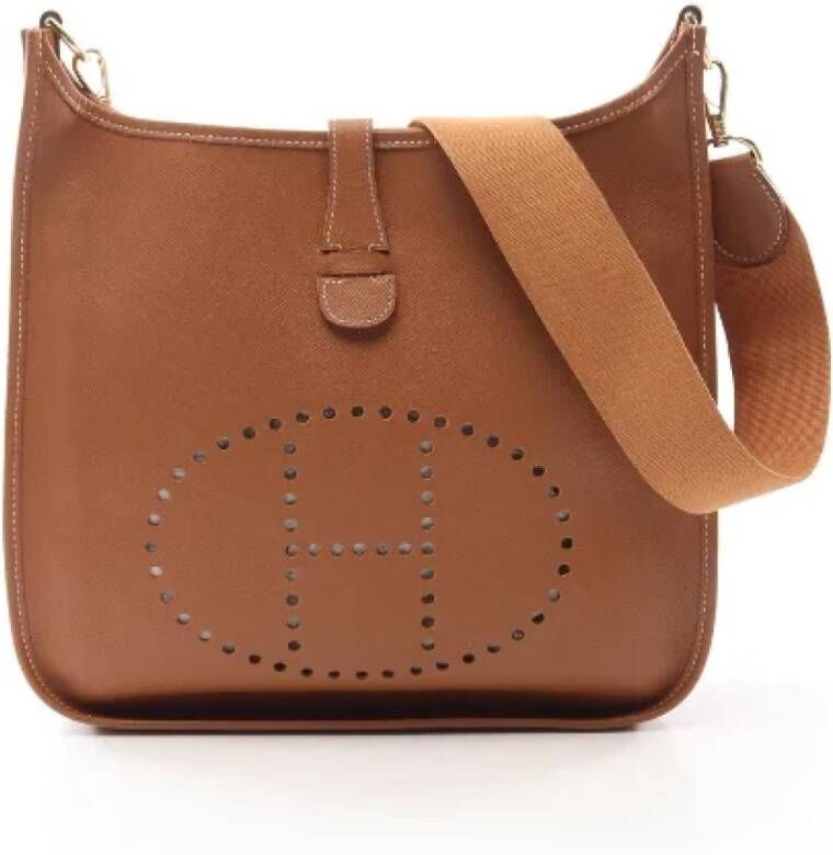 Hermès Vintage Pre-owned Leather shoulder-bags Bruin Dames