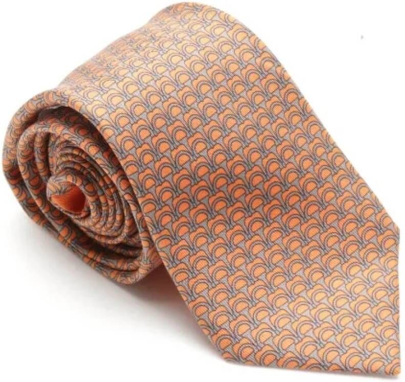 Hermès Vintage Pre-owned Silk home-office Oranje Heren